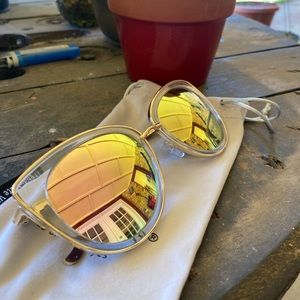 Pink and gold mirror Cateye Sunglasses